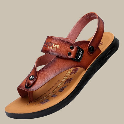 Herren Sandalen Bequem mit SchnalleLedersohle