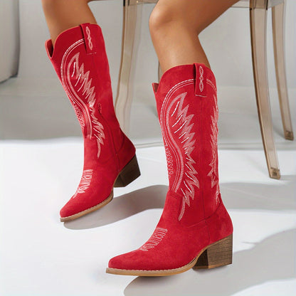 Kniehohe Stiefel Bestickt Frauen Stiefel Heidi Style