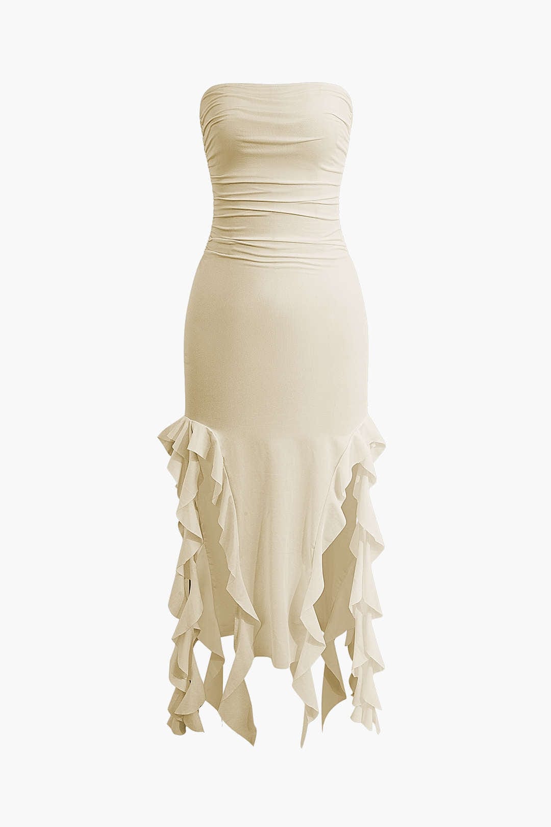Elegantes Maxikleid mit Volant und Rüschen