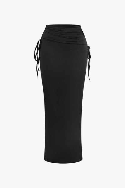 Asymmetrisches Set Damen One Shoulder Top Maxi Rock