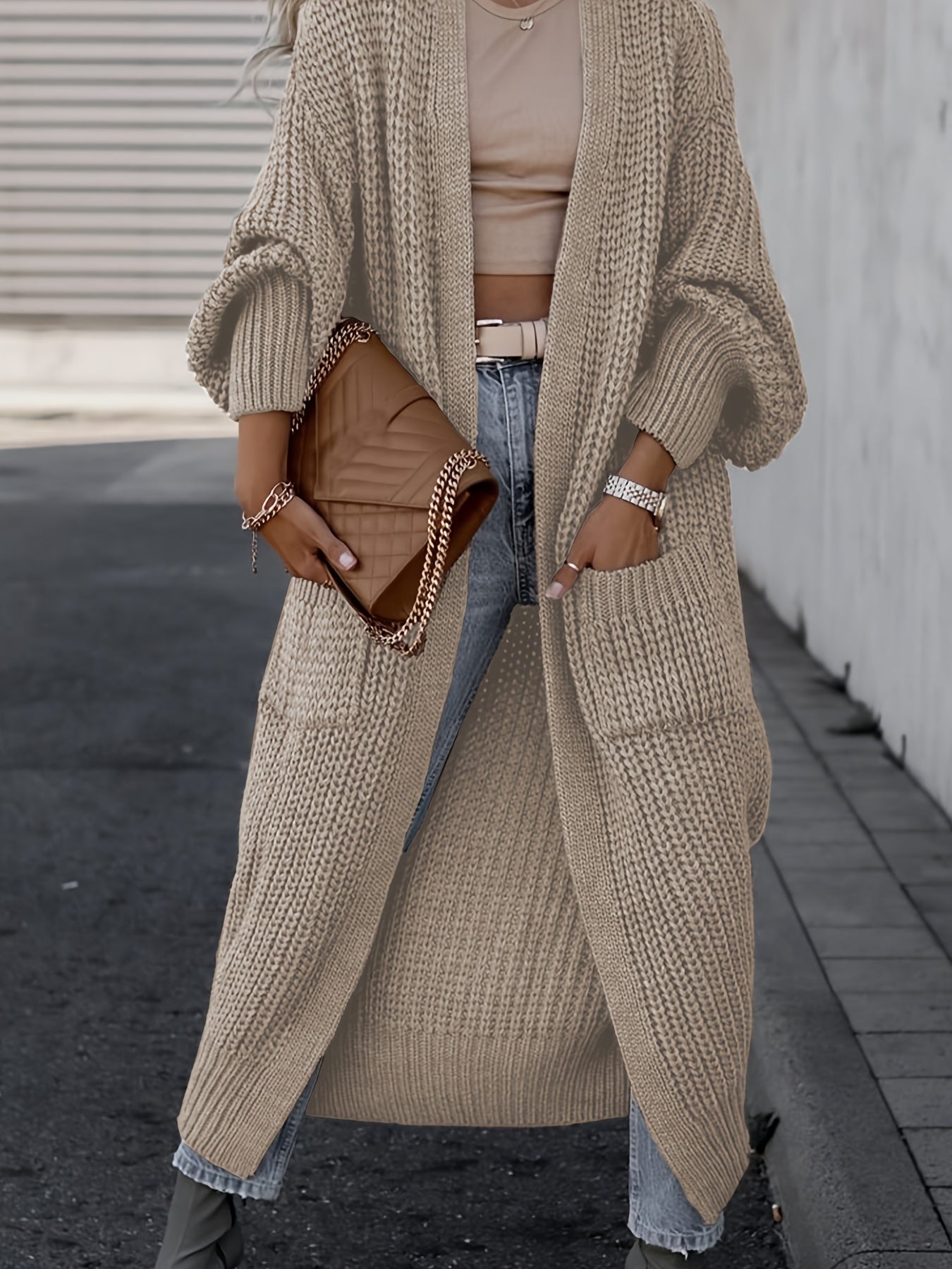 Wollcardigan Damen mit Taschen für Alltag Perfekt - BerlinGlamour