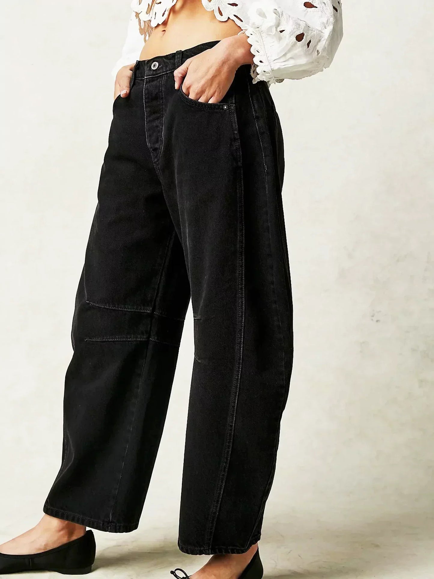 Damen Jeans Weitbein Bedruckt Trendy