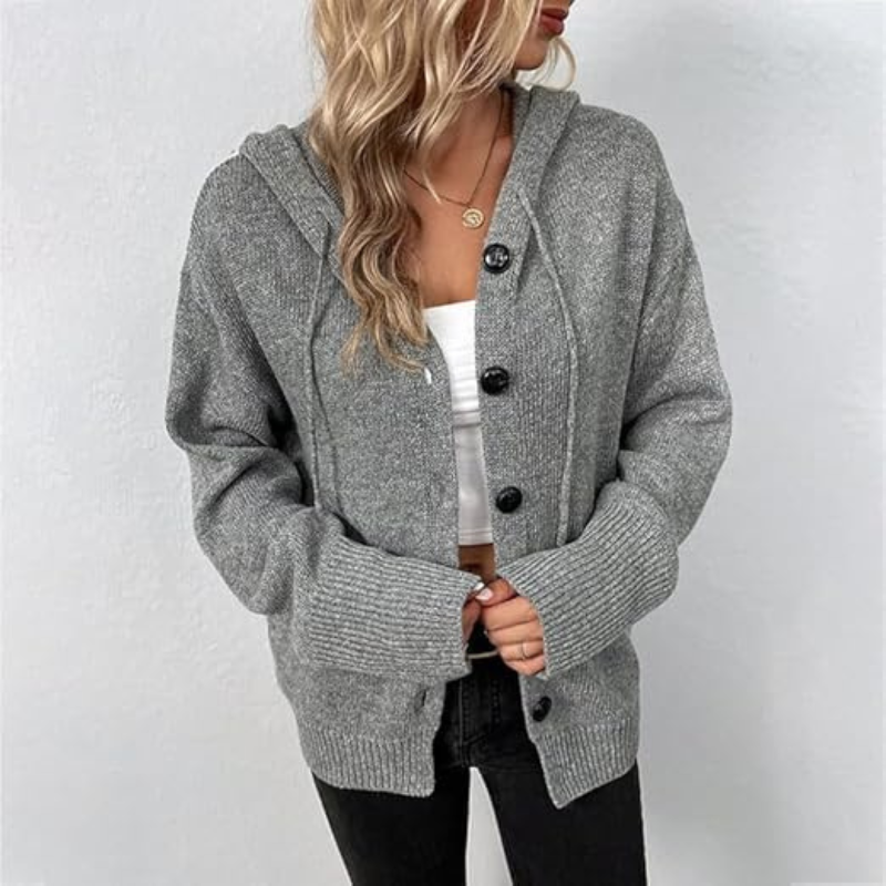 Damenschal Cardigan Strick mit Knöpfen Modern