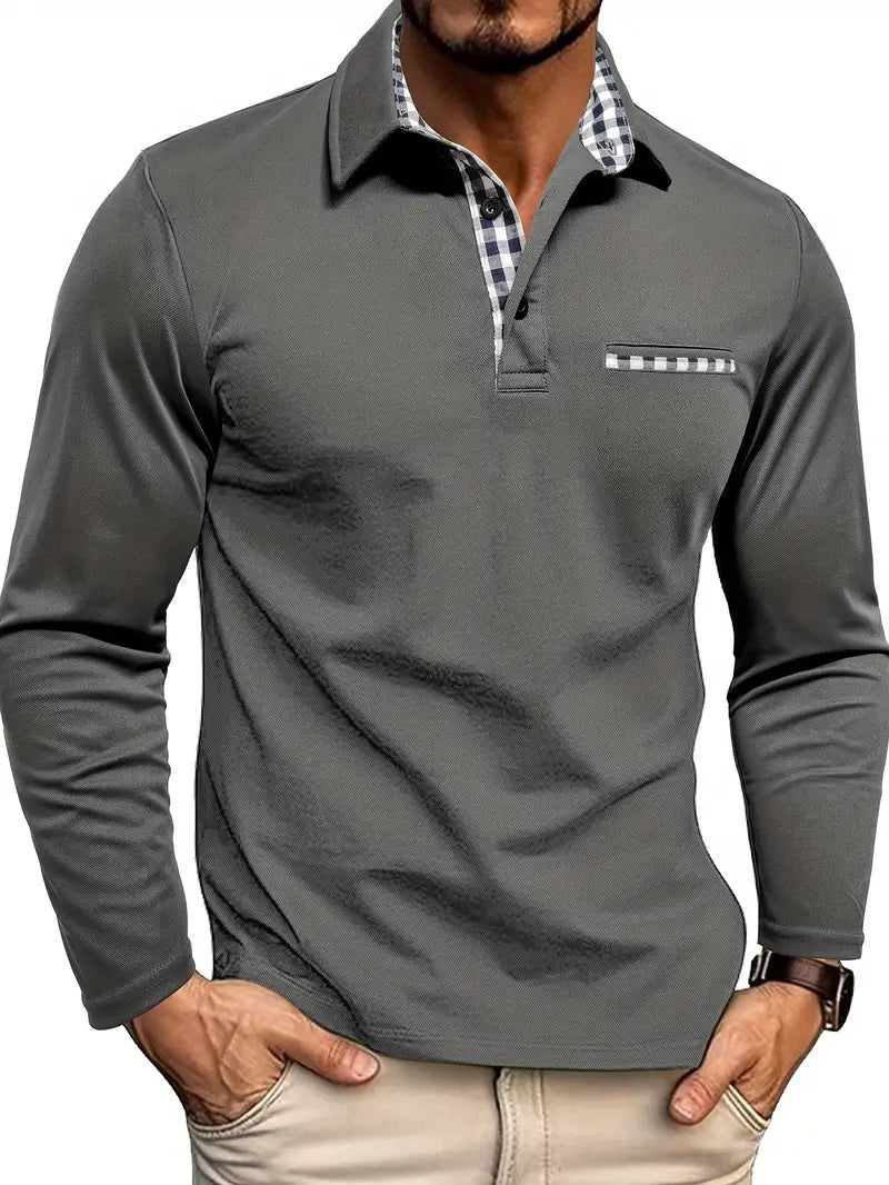 Herren Polo-Shirt Langarm Warm Winter - BerlinGlamour