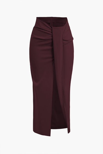 Fridoline | Damen Midirock Elegant Wickelrock Hochgeschlitzt