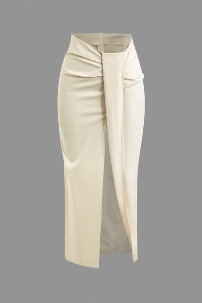 Fridoline | Damen Midirock Elegant Wickelrock Hochgeschlitzt - BerlinGlamour