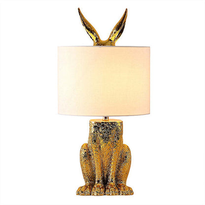 Kaninchen Tischlampe Gold Dekorativ mit Schirm