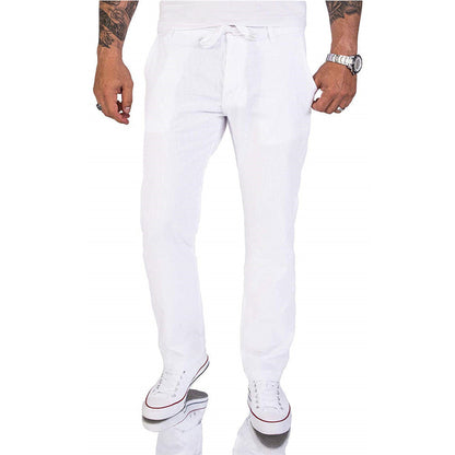 Herren Hose Bequem Baumwoll Casual Einfarbig