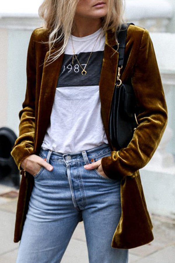 Damen Blazer Business Casual Langärmlig Elegant