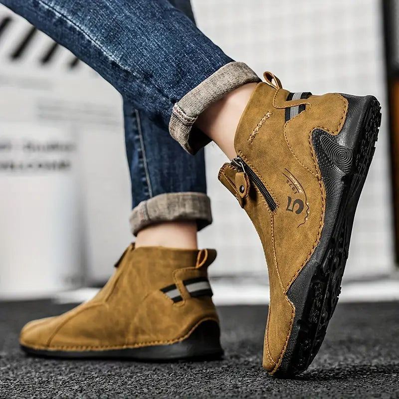 Herren Stiefeletten Braun Lederschuhe Schnürsenkel - BerlinGlamour