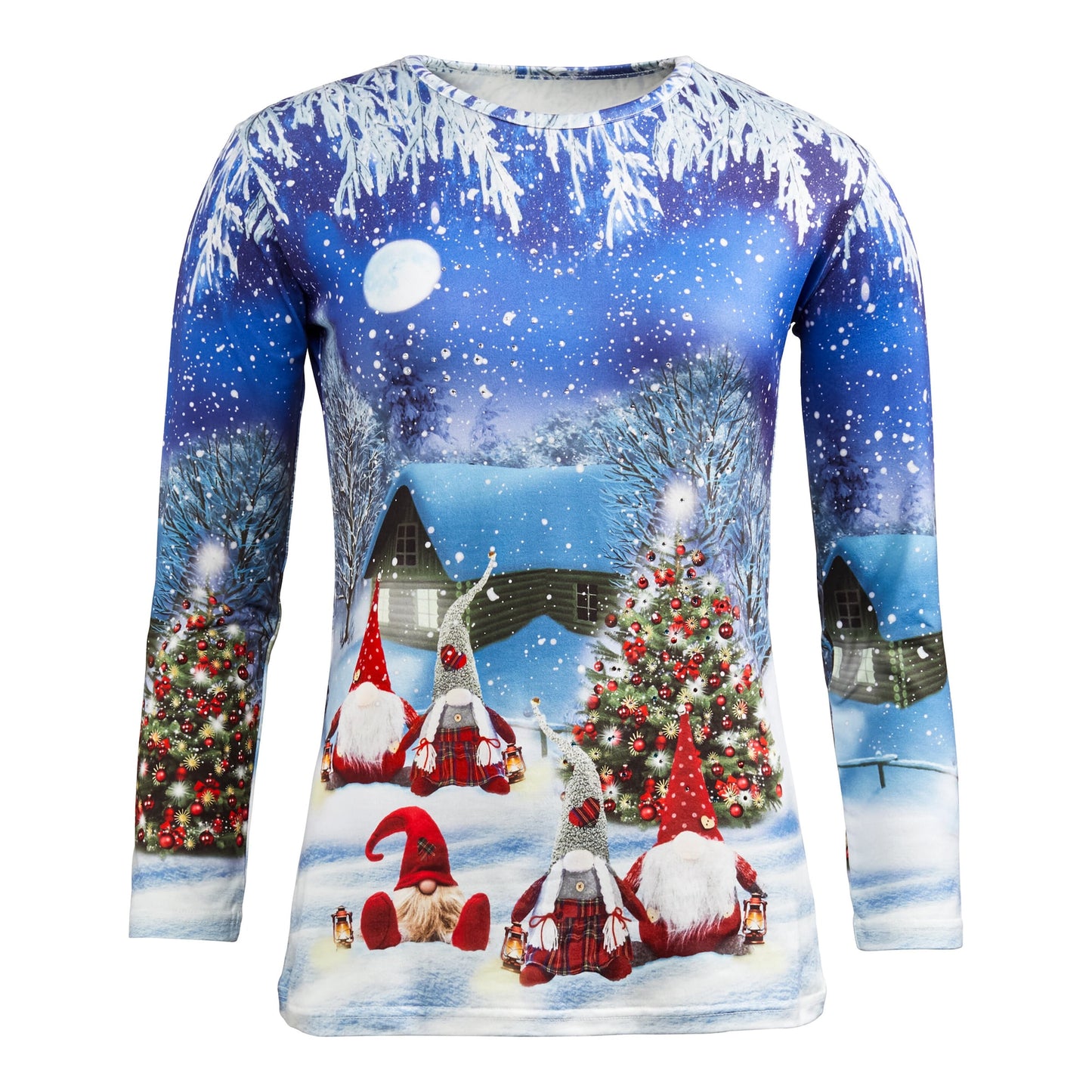 Weihnachts-Elfen-Shirt mit langen Ärmeln für Damen