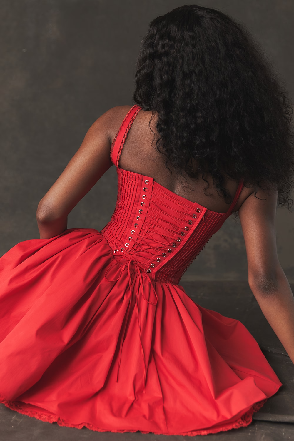 Korsett Minikleid mit Trägern Rüschen DetailSexy