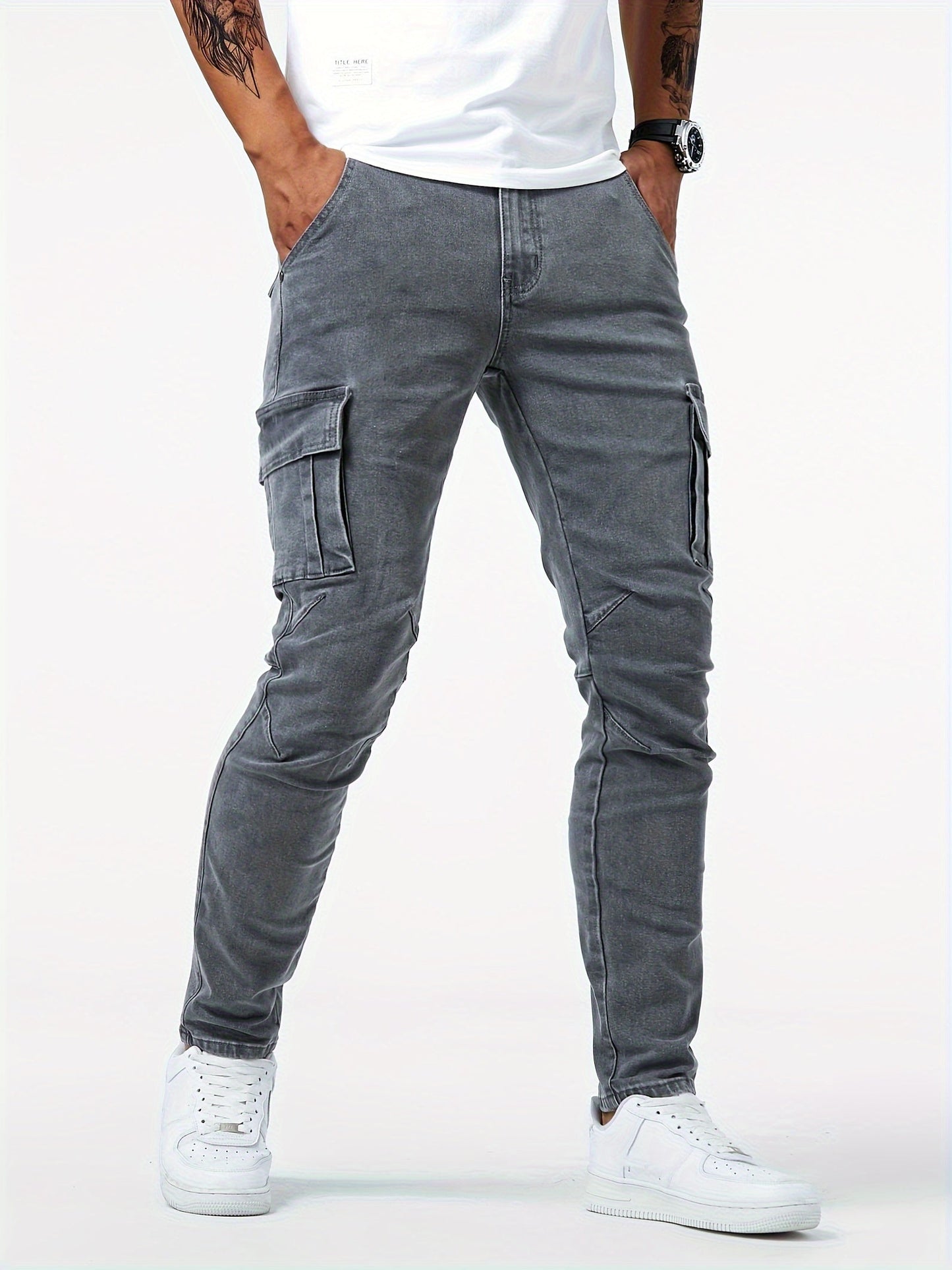 Herren Cargo Hose Stretch Elastisch Bequem