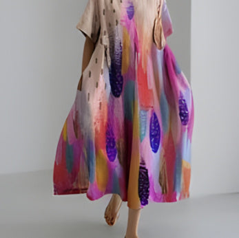 Baumwoll-Look Kleid mit 3D-Druck von BerlinGlamour