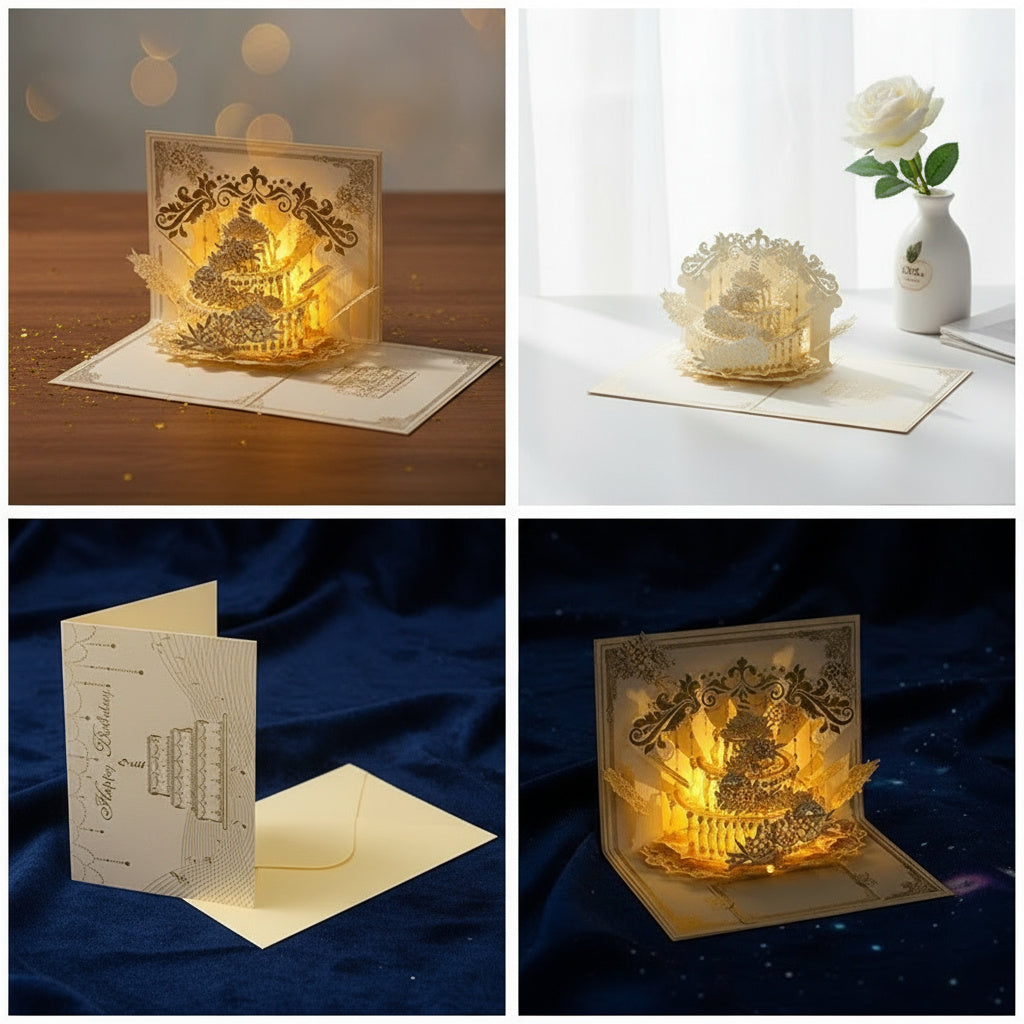 Geburtstagsgeschenkkarte mit LED Licht Effekt