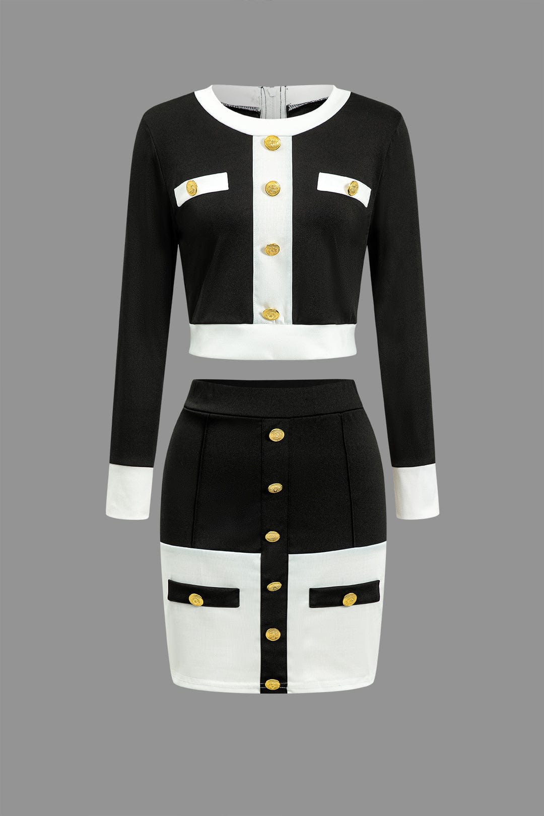 Elegantes Zweiteiler Set Minirock Damen - BerlinGlamour