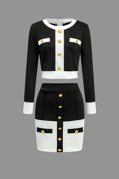 Elegantes Zweiteiler Set Minirock Damen - BerlinGlamour