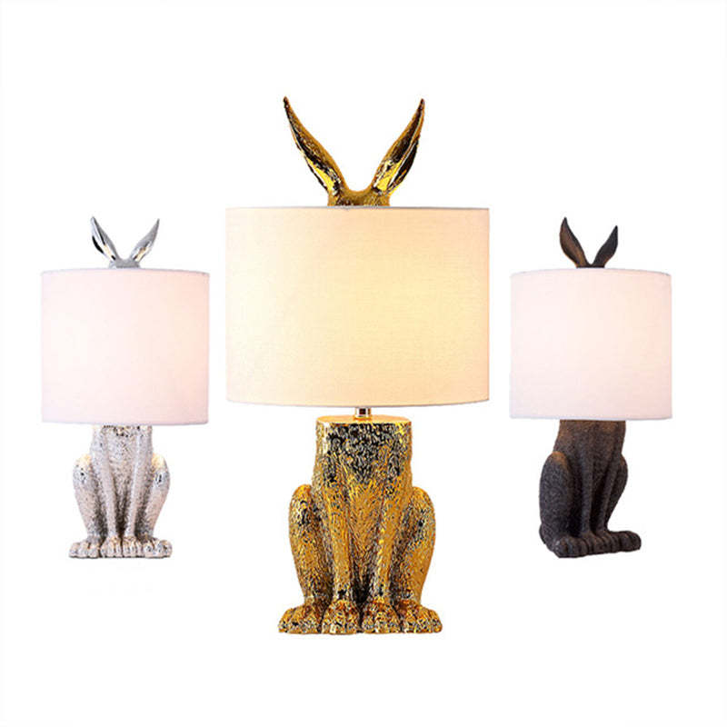 Kaninchen Tischlampe Gold Dekorativ mit Schirm