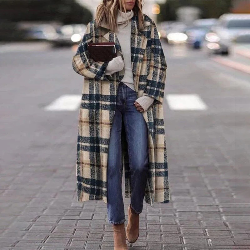 Damen Trenchcoat Lang Übergröße Jacke Elegante
