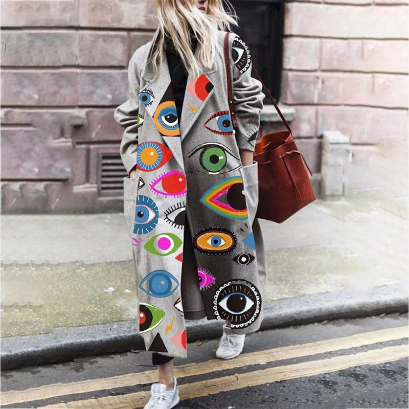 Damen Trenchcoat Lang Übergröße Jacke Elegante