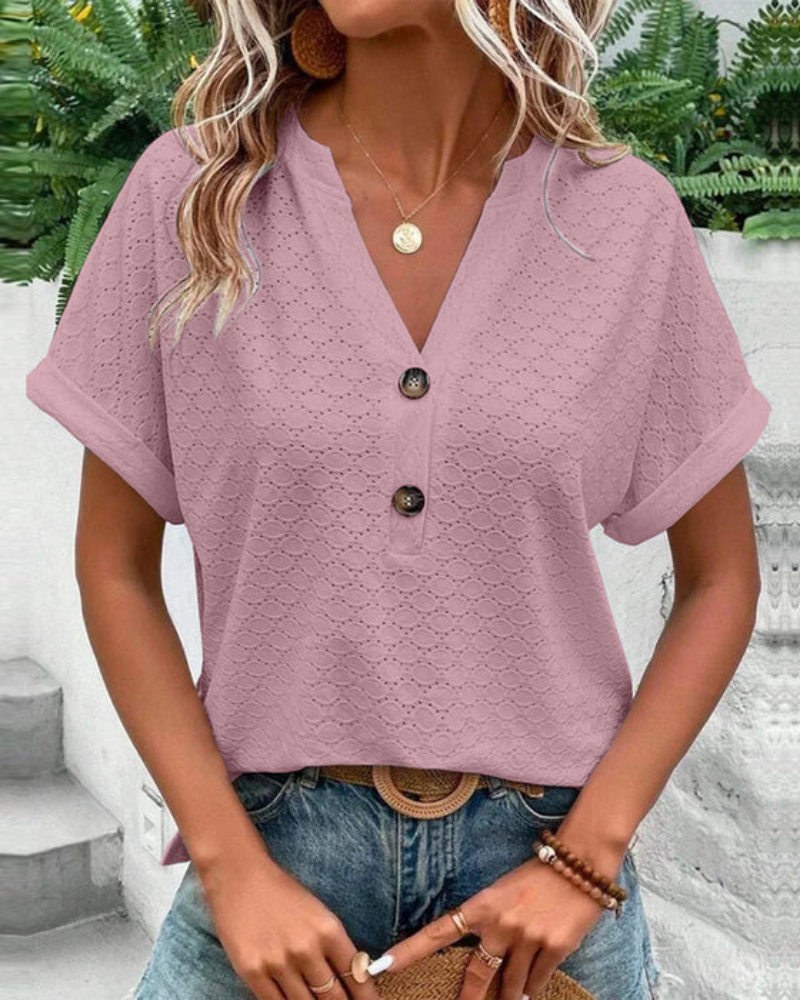 Damen Bluse Elegante Kurzarm Sommer