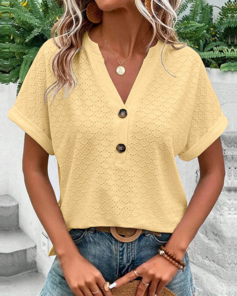 Damen Bluse Elegante Kurzarm Sommer