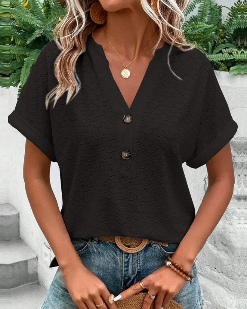 Damen Bluse Elegante Kurzarm Sommer - BerlinGlamour