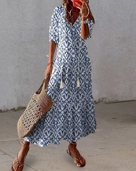 Elegantes Boho Sommerkleid Damen Kleid Lang - BerlinGlamour