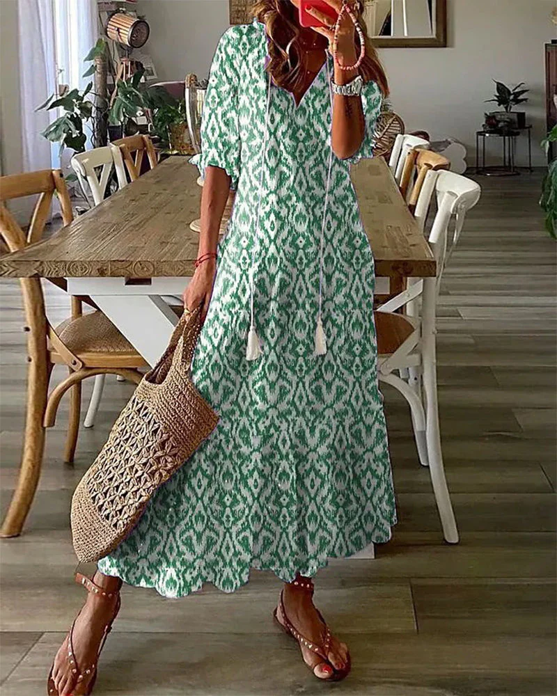Elegantes Boho Sommerkleid Damen Kleid Lang