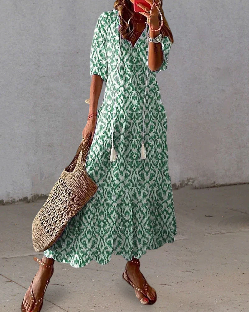 Elegantes Boho Sommerkleid Damen Kleid Lang
