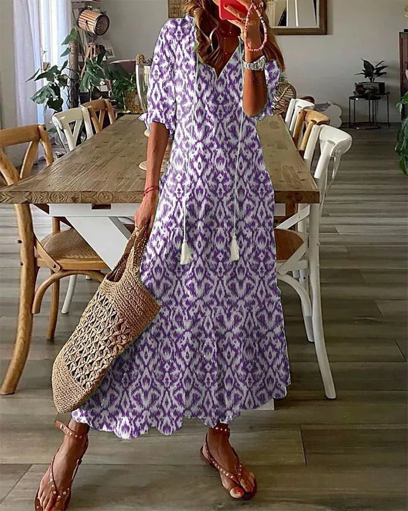 Elegantes Boho Sommerkleid Damen Kleid Lang