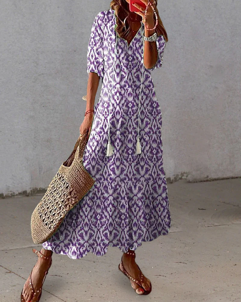 Elegantes Boho Sommerkleid Damen Kleid Lang