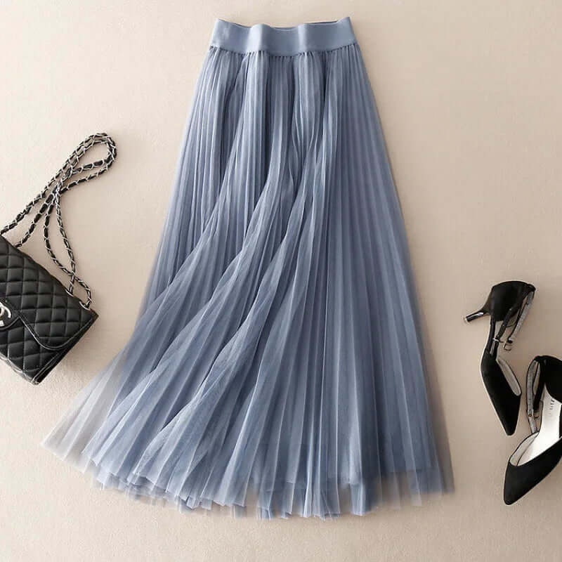 Damen Maxi Rock Lang Faltenrock Elegant