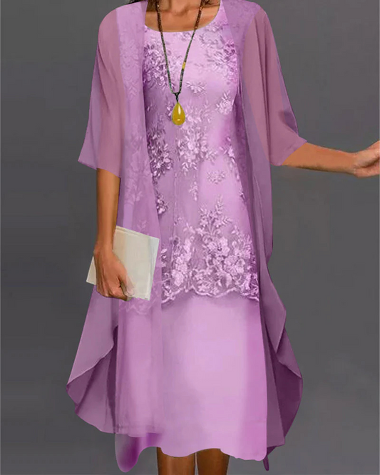 Festliches Chiffon Kleid Damen Midi Lang - BerlinGlamour