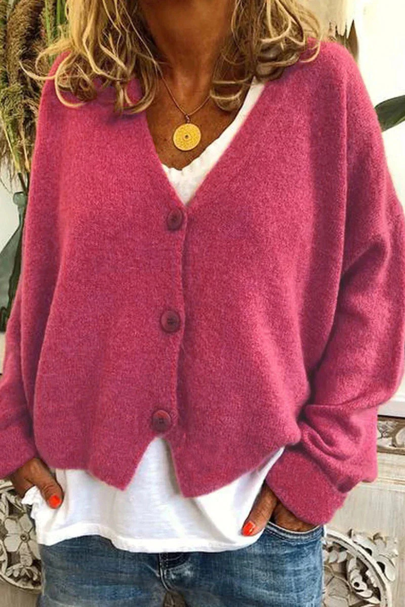 Kurze Damen Strickjacke Rot Elegante