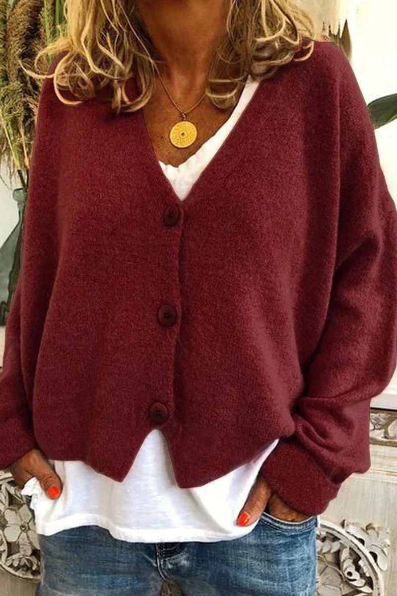 Kurze Damen Strickjacke Rot Elegante