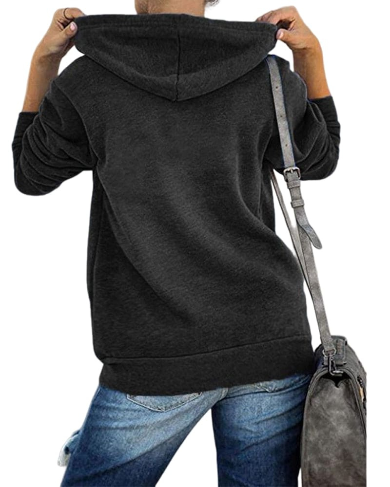 Damen Kapuzenpulli Schwarz Modern - BerlinGlamour