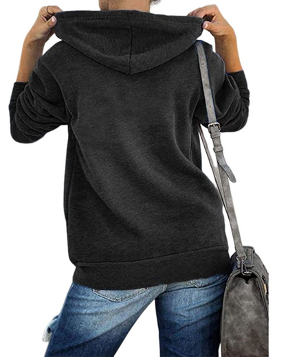 Damen Kapuzenpulli Schwarz Modern - BerlinGlamour