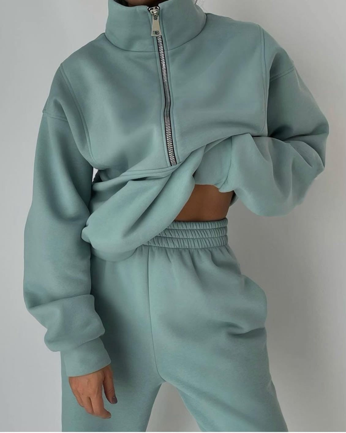 Damen Jogginganzug Set Zweiteilig Bequem Sportlich - BerlinGlamour