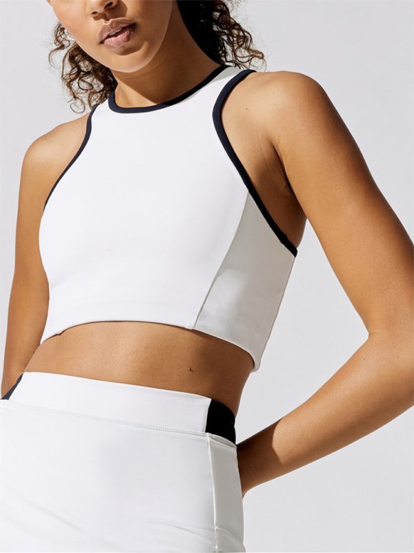 Sport-BH Racerback Orange Damen mit Kontrast Nähten