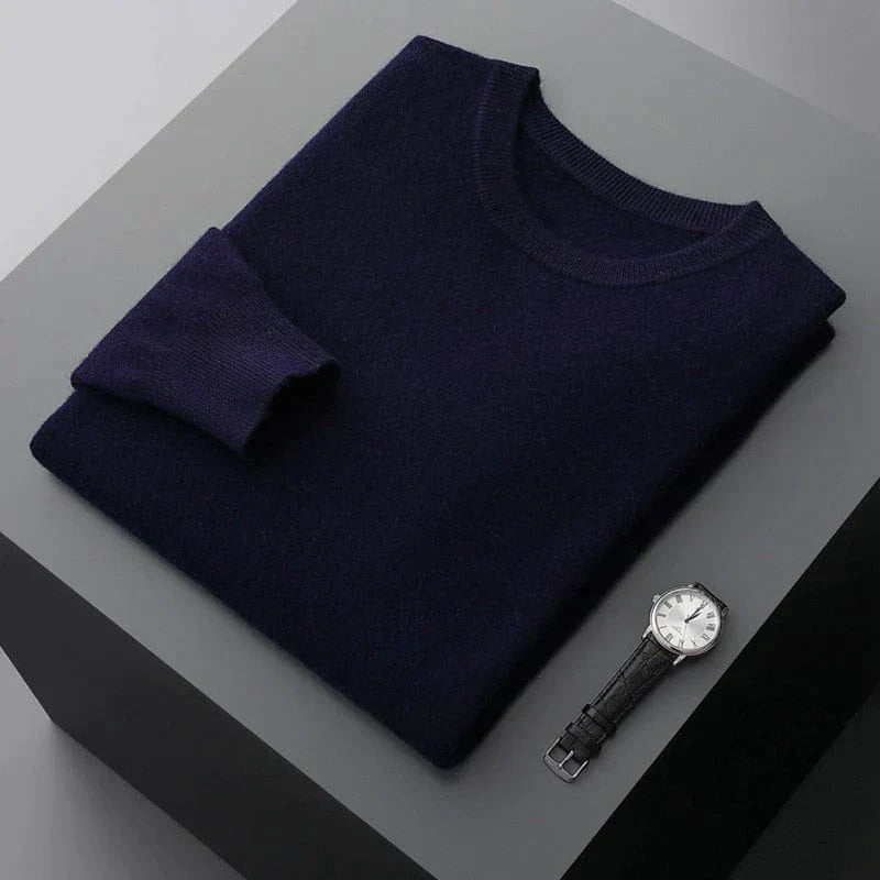 Herren Pullover Klassisch Rundhals Ausschnitt Elegante Optik
