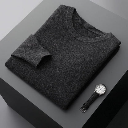Herren Pullover Klassisch Rundhals Ausschnitt Elegante Optik
