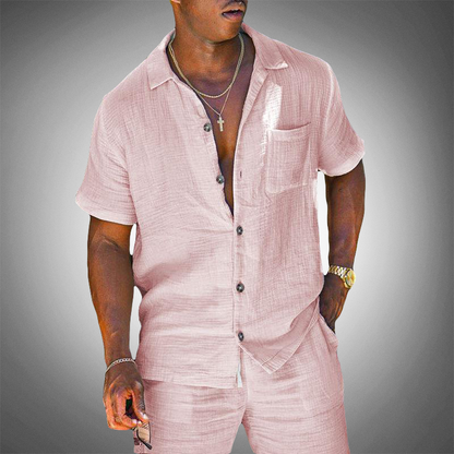 Herren Leinenanzug Zweiteiler Elegant Bequem Sommer