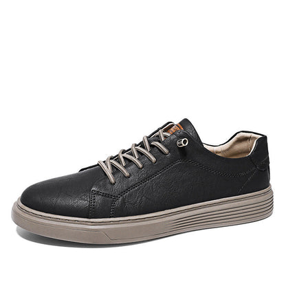 Herren Ledersneaker Elegante Schwarz Mode