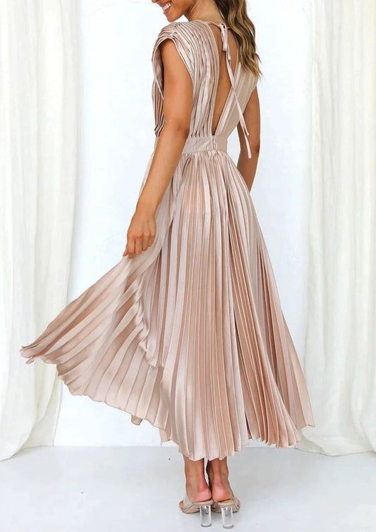 Elegantes Maxikleid Leichter Stoff Damen Kleid Sommer - BerlinGlamour