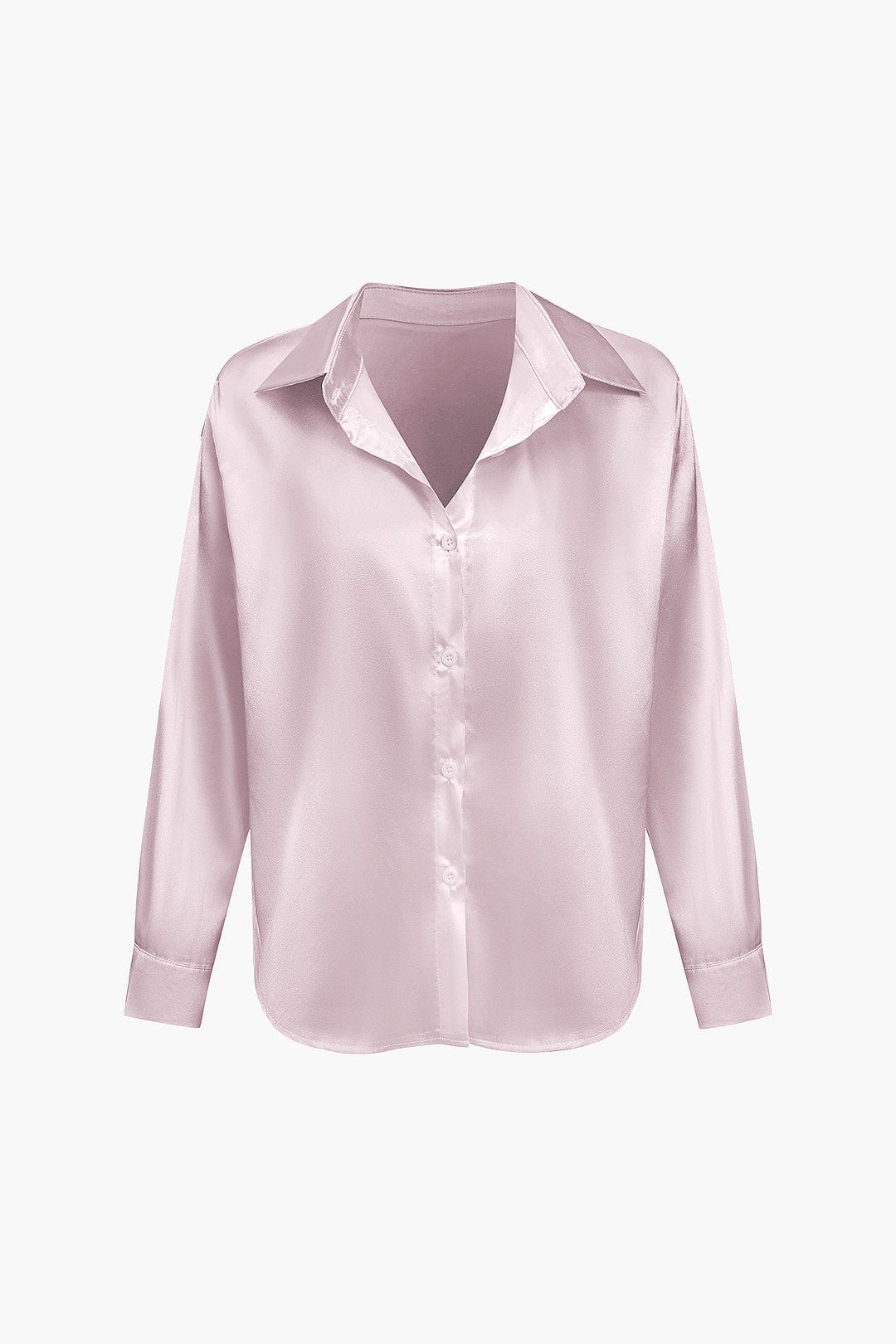 Elegante Bluse Langarm Seiden-Satin Damenbluse