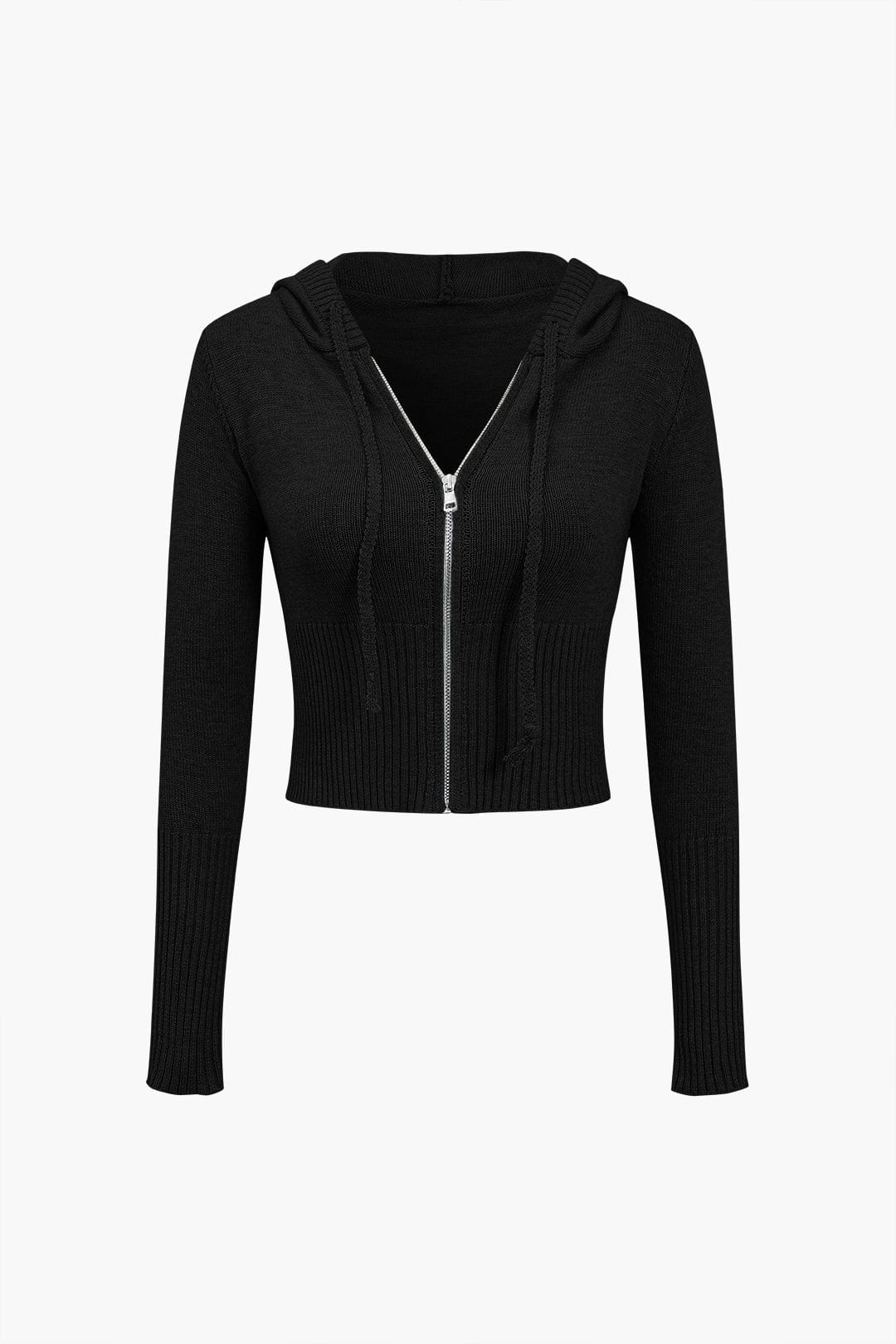Strick-Set mit Kapuzenjacke und Schlaghose Warm