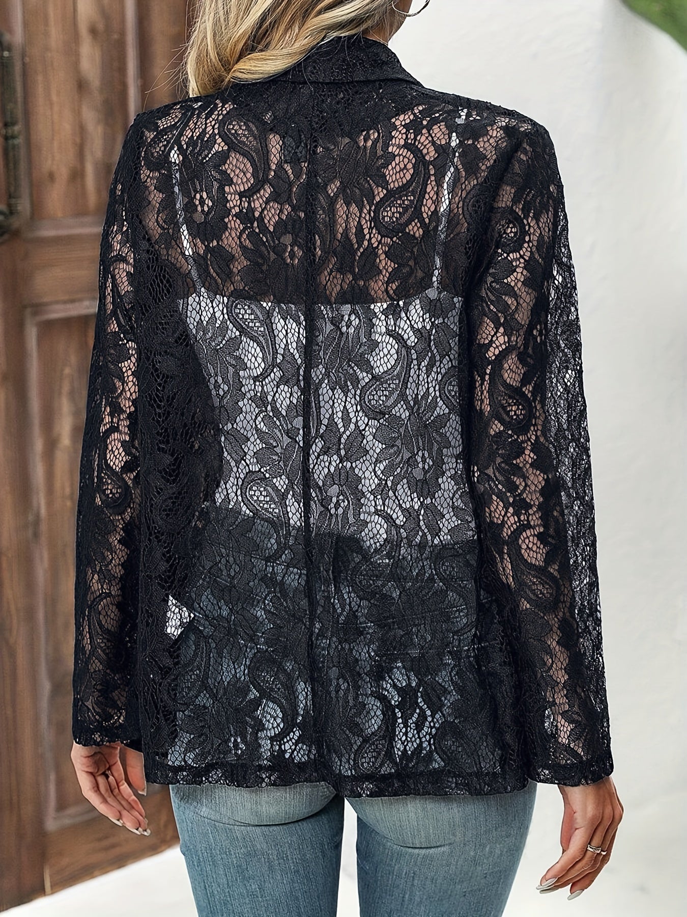 Blazer Damen Offener Vorderer Spitzen Revers Modern