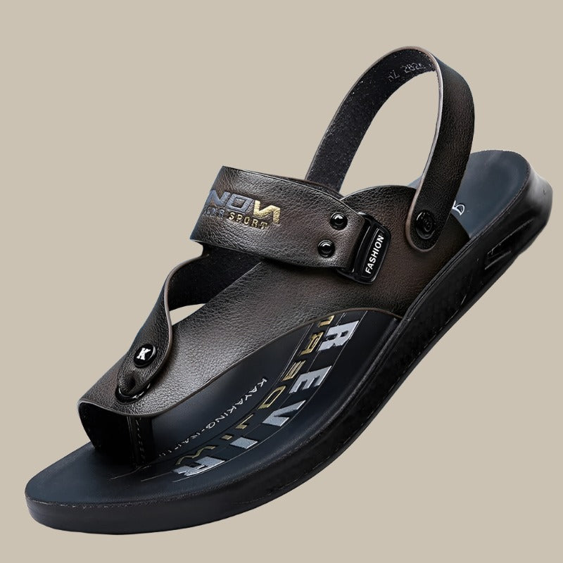Herren Sandalen Bequem mit SchnalleLedersohle