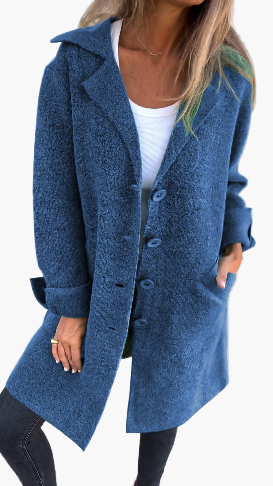 Damen Mantel Relaxed Fit mit Knöpfen Modern